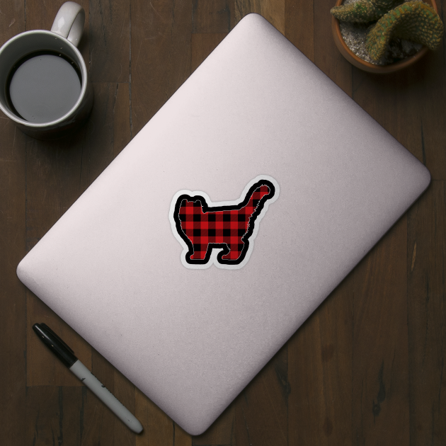 American Curl Lover Buffalo Plaid Pattern by BlueTodyArt